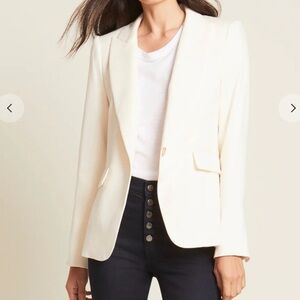 Veronica Beard Dickey Textured Single Button Closure
Cream White Blazer